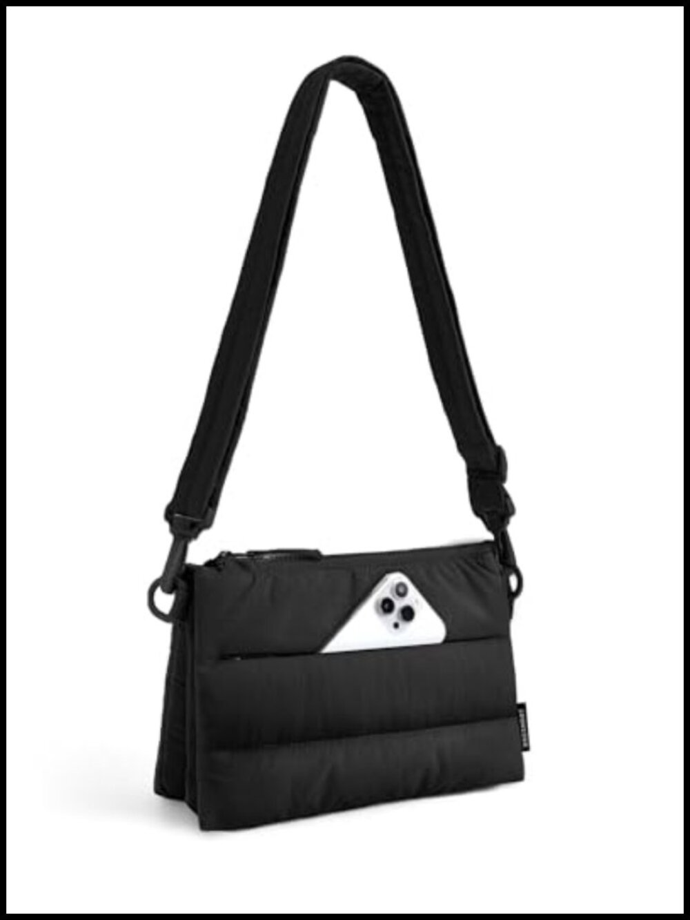 Puffy Crossbody Bag RFID Blocking 3 Compartment Travel Purse